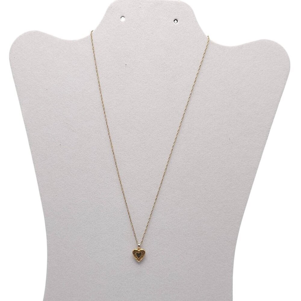 14kt Gold Filled Engraved Heart Locket Necklace Signed PPO